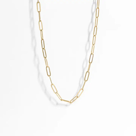 Kadiedrasd-18K Gold Paperclip Chain Necklace