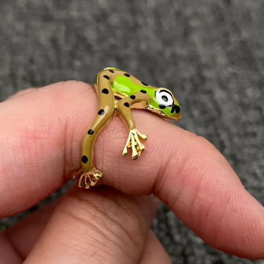 Kadiedrasd-Funny Enamel Tree Frog Ring