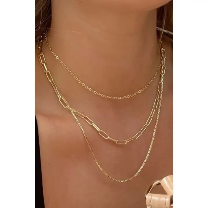 Kadiedrasd-18K Stainless Steel Tarnish Free Layered Necklace | 40NK346