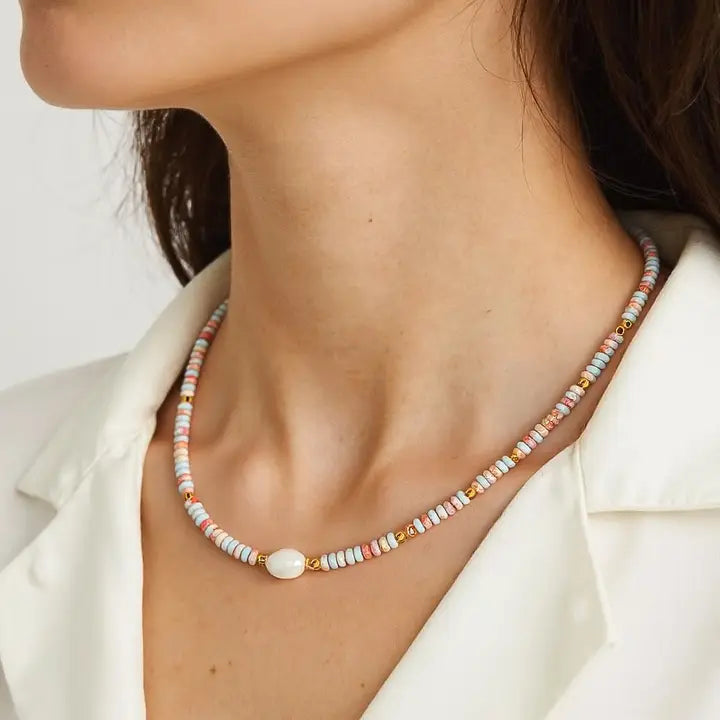 Kadiedrasd-Swank Non-Tarnish Boho Beaded Pearl Necklace