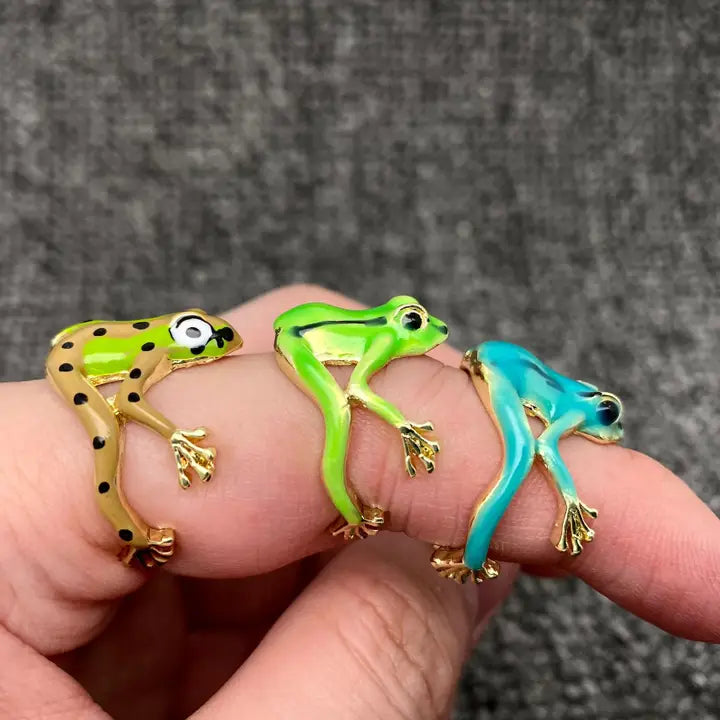 Kadiedrasd-Funny Enamel Tree Frog Ring
