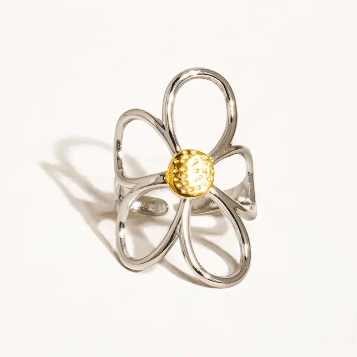 Kadiedrasd-Isolde 18K Non-Tarnish Large Floral Ring