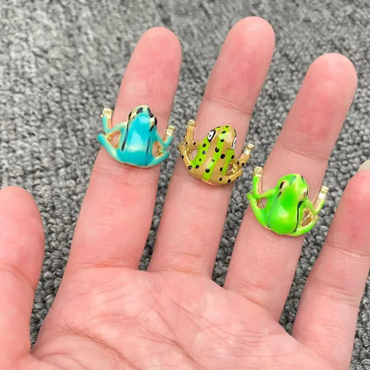 Kadiedrasd-Funny Enamel Tree Frog Ring