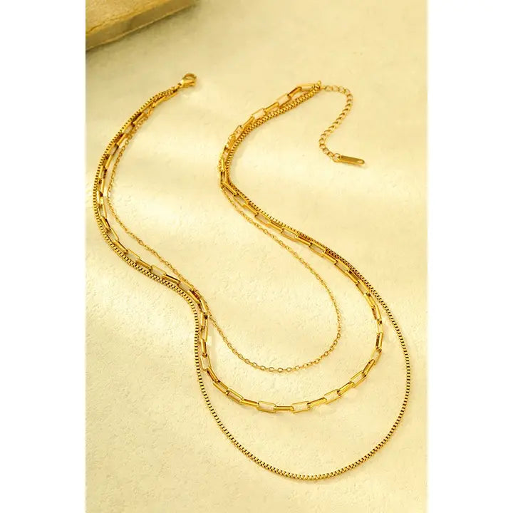 Kadiedrasd-18K Stainless Steel Tarnish Free Layered Necklace | 40NK346
