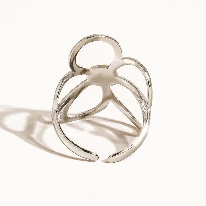 Kadiedrasd-Isolde 18K Non-Tarnish Large Floral Ring