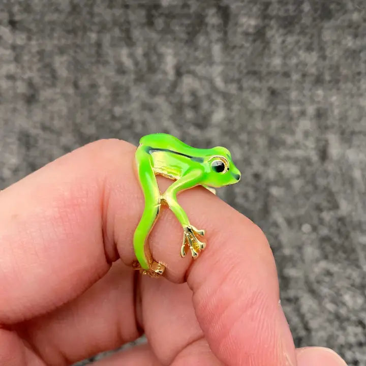 Kadiedrasd-Funny Enamel Tree Frog Ring