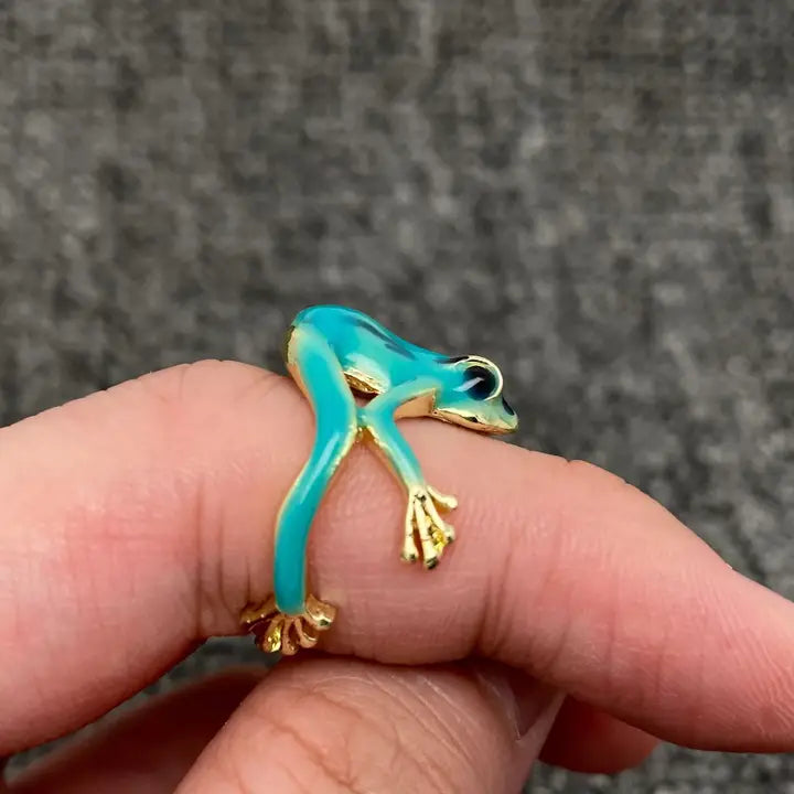 Kadiedrasd-Funny Enamel Tree Frog Ring